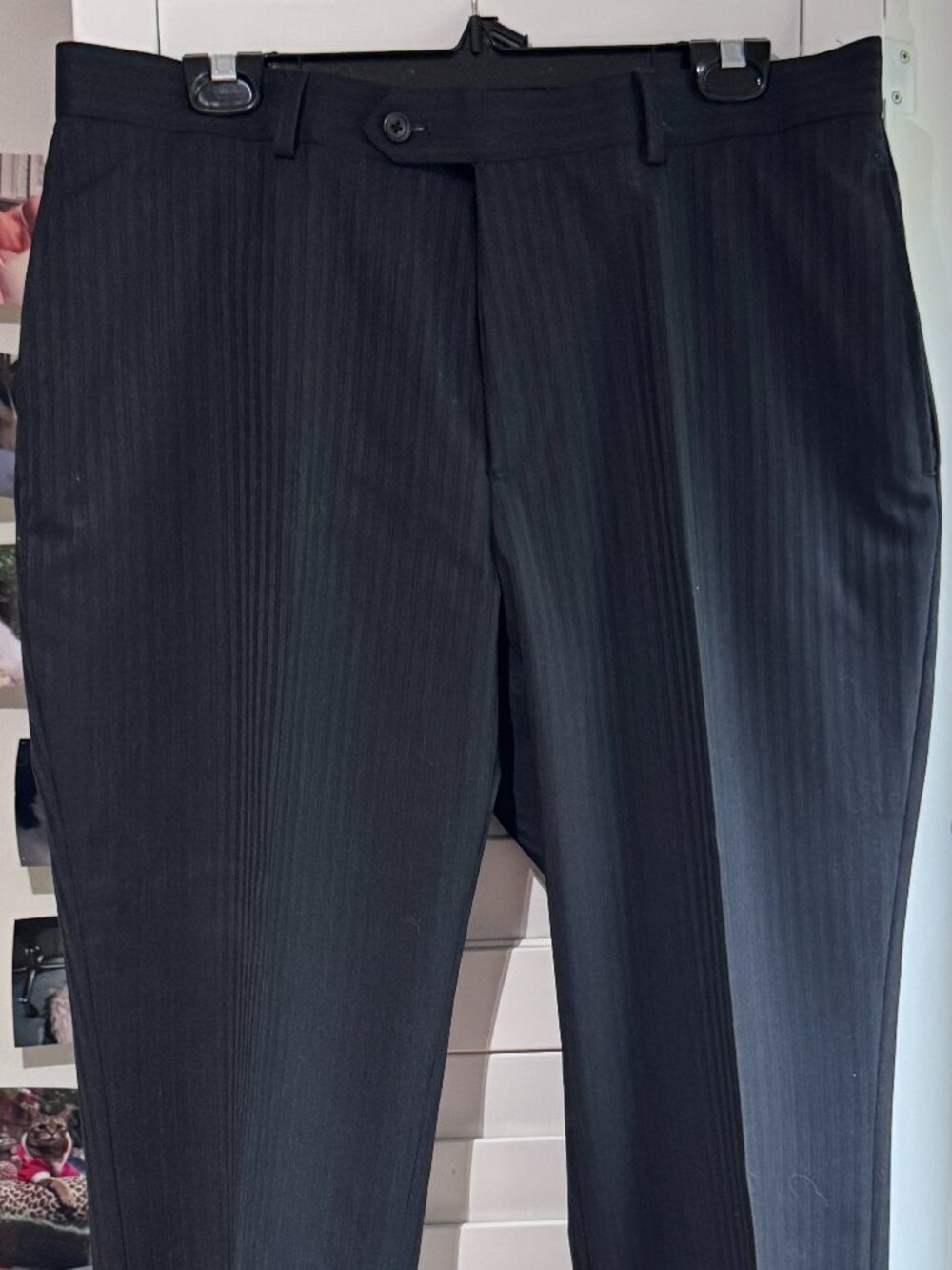 🖤✨ Pronto Uomo Super 120's Wool Dress Pants 36W Black Pinstripe Luxury 🖤✨